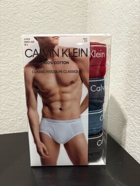 Calvin Klein 6-Pack Men's Briefs in Red, Blue, Gray, White